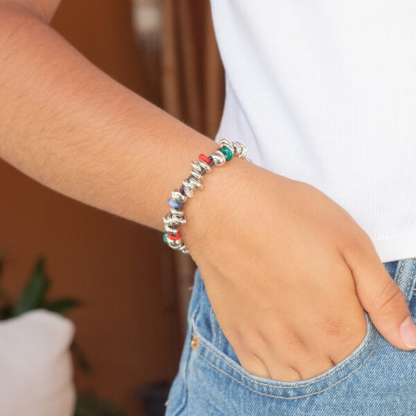 Pulsera de Cuero Marrón con Cristales Checos para Mujer