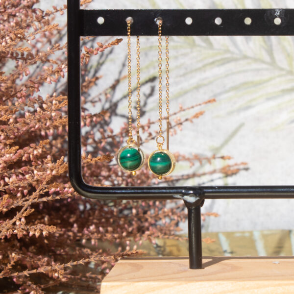 IMG_0707 AMICHI- Pendientes Mujer Cadena de Acero Inoxidable con Piedra Natural