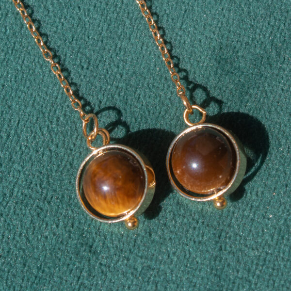 IMG_0723 AMICHI- Pendientes Mujer Cadena de Acero Inoxidable con Piedra Natural