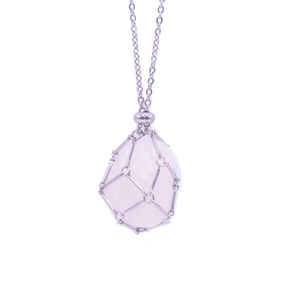 Collar Jaula de Piedra Natural con Cadena de Acero Inoxidable