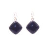AMICHI- Pendientes de Piedra Natural Obsidiana con Gancho Dorado