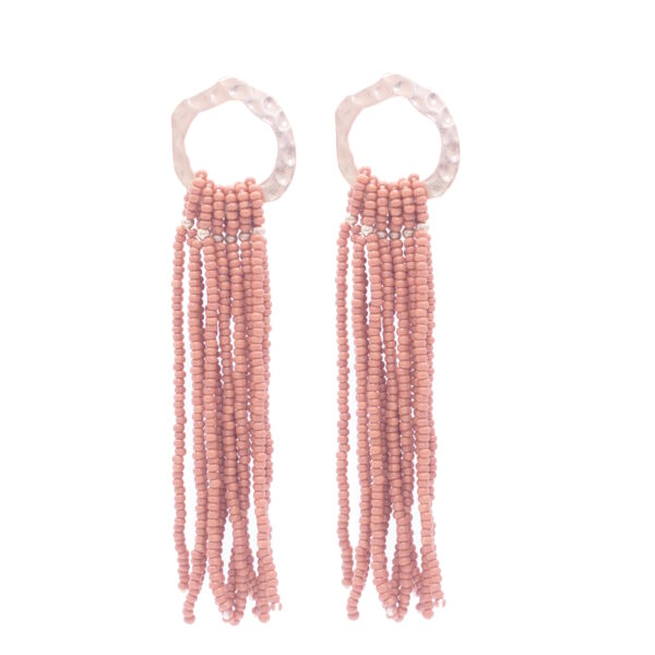 AMICHI- Pendientes Largos de Aro Dorado Mate para Mujer