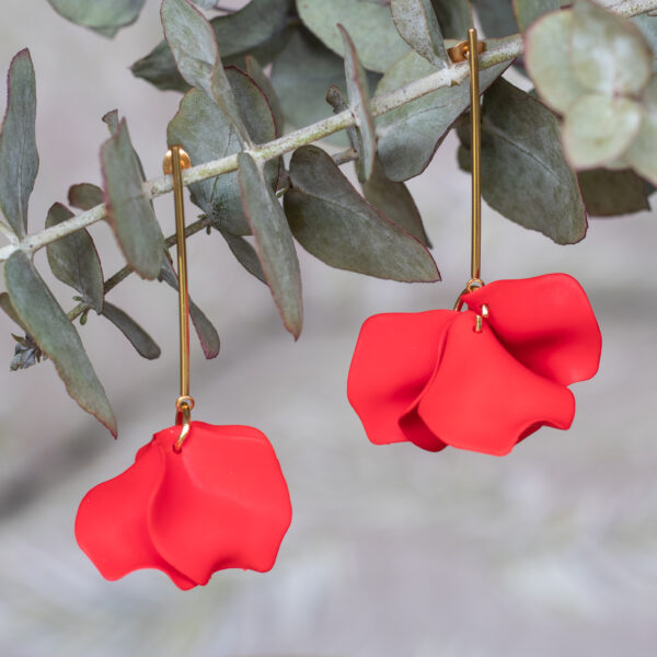IMG_1026 Pendientes con Pétalos de Flor de Resina y Acero Inoxidable