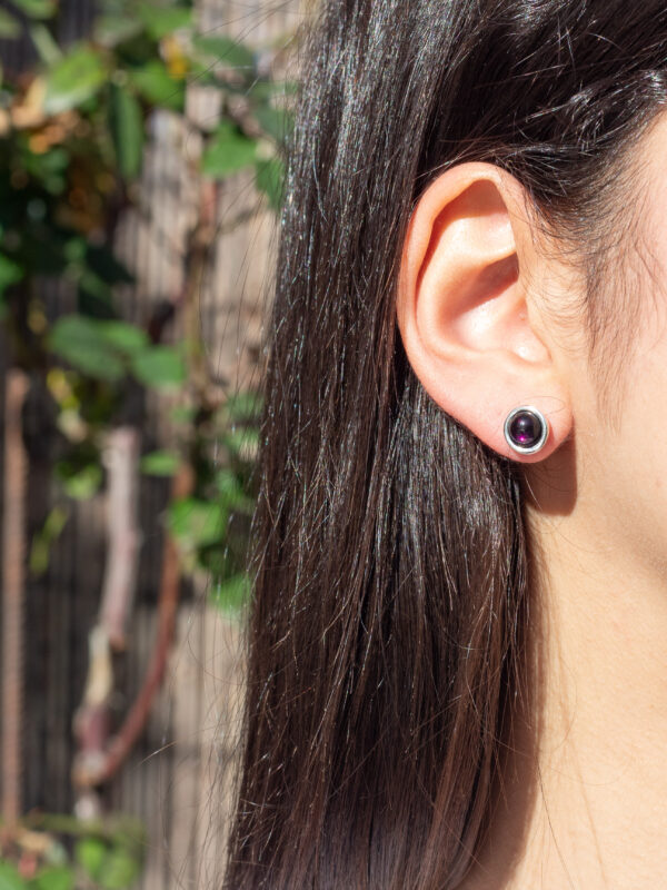 AMICHI- Pendientes de Cristal y Zamak Bañados en Plata