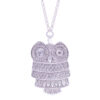Collar Mujer Búho Plata Tibetana con Cadena de Acero Inoxidable