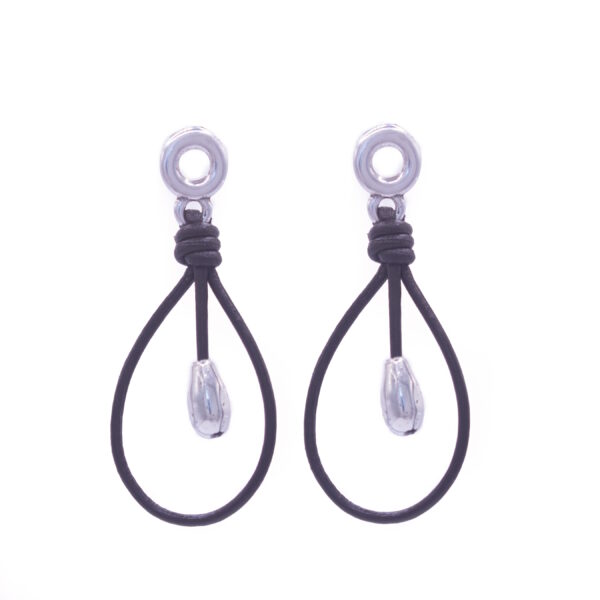 IMG_6686 Pendientes de Zamak en Forma de Gota con Cuero