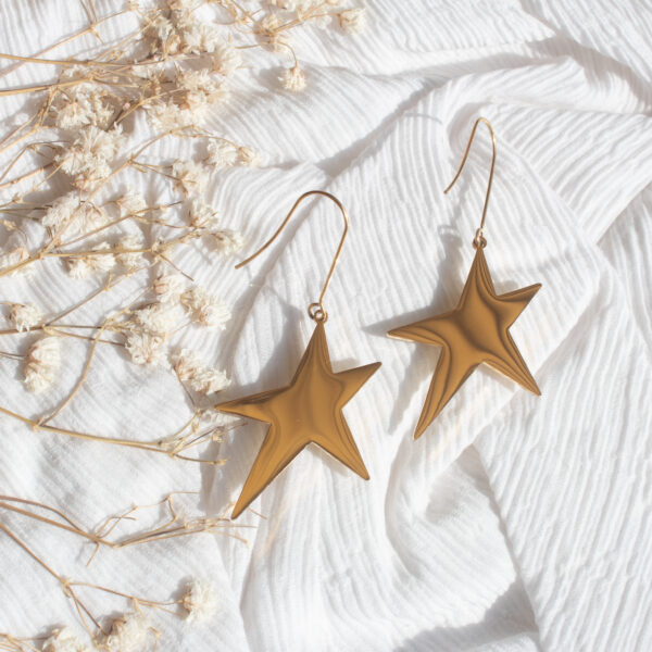 Pendientes Estrella Dorados Acero Inoxidable