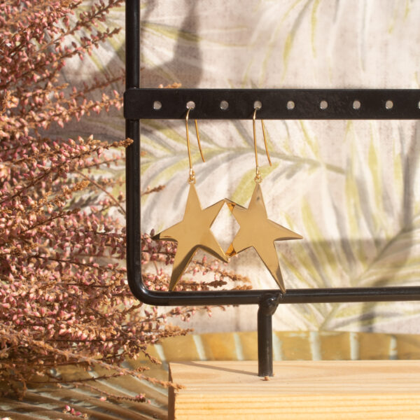 Pendientes Estrella Dorados Acero Inoxidable